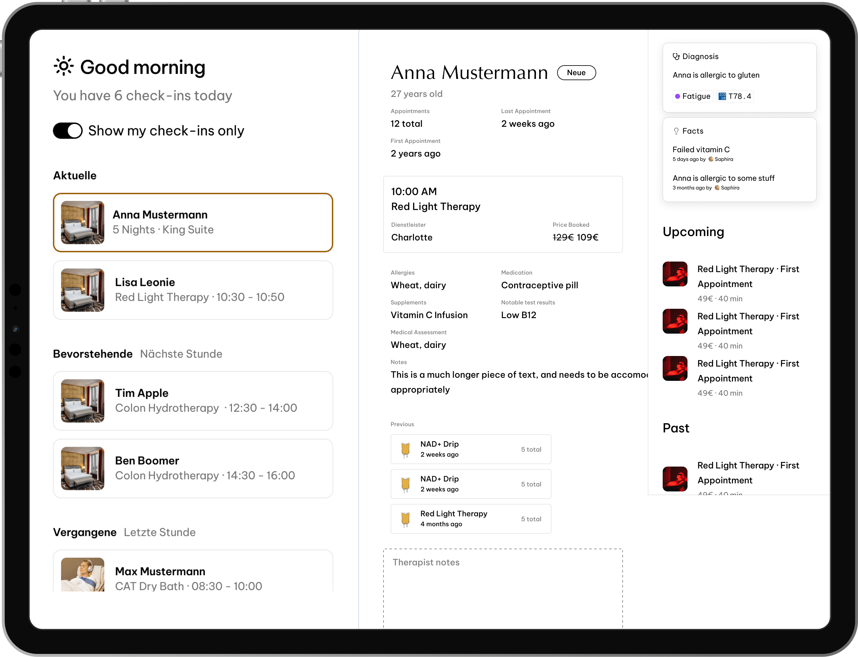 Briefings — auto-generated daily summary across every note for a patient