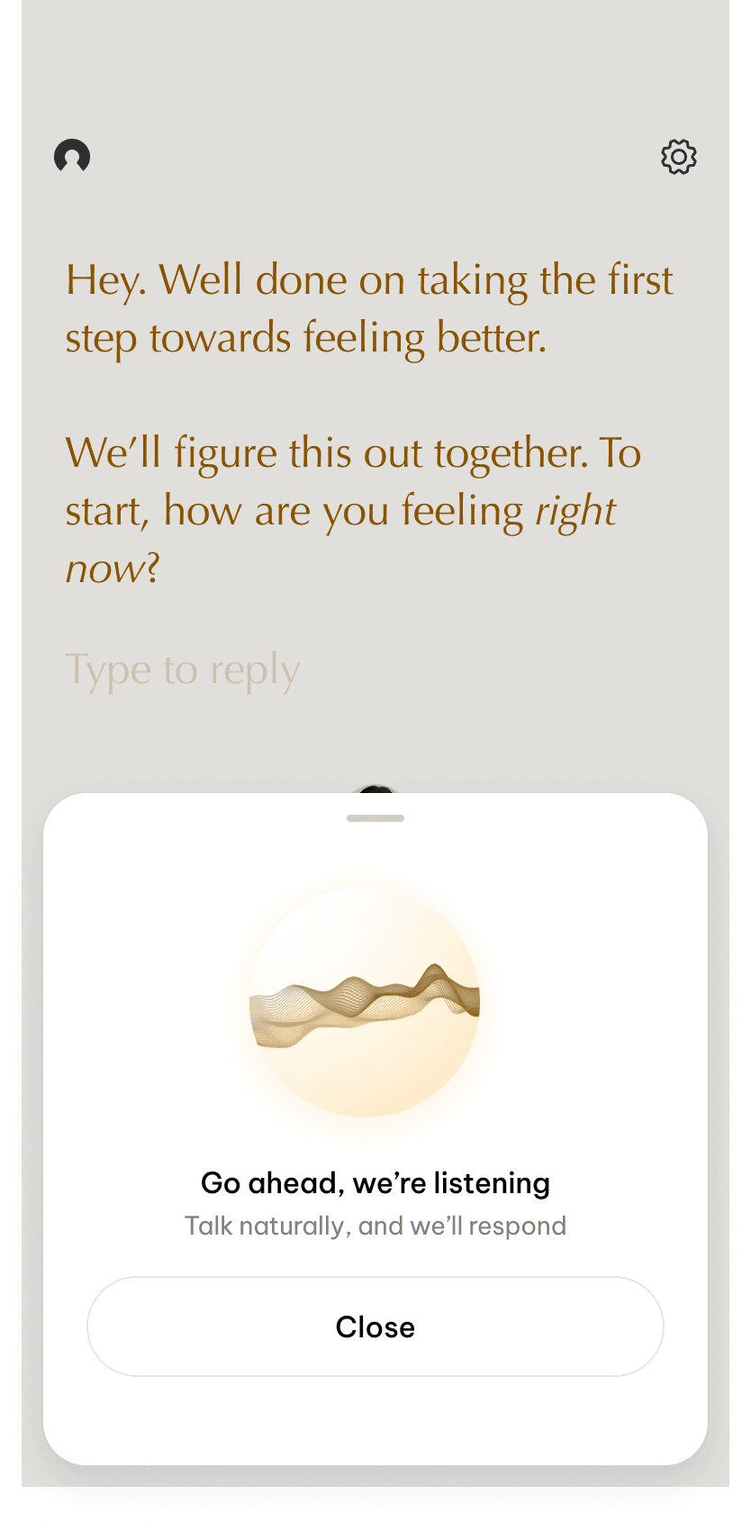 Conversational form on mobile — Hey, well done on taking the first step…