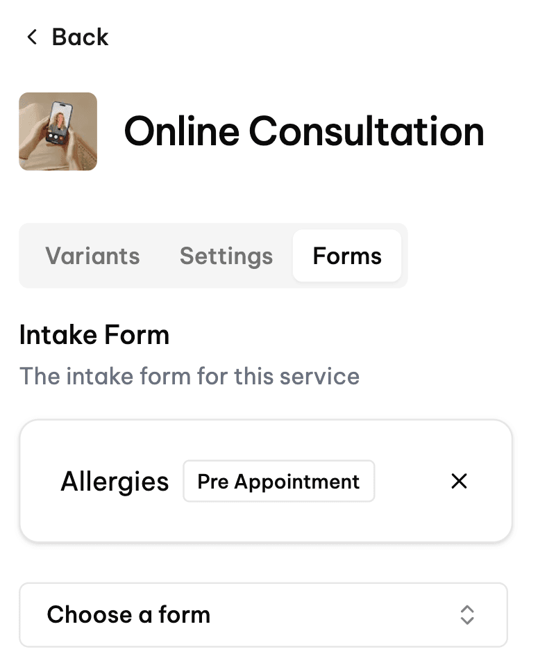 Form Requirements configuration screen